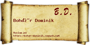 Bohár Dominik névjegykártya