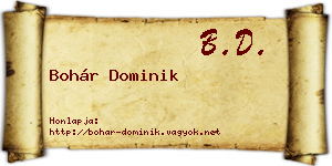 Bohár Dominik névjegykártya